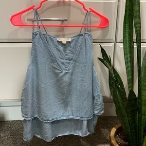 Jean spaghetti strap V-neck top